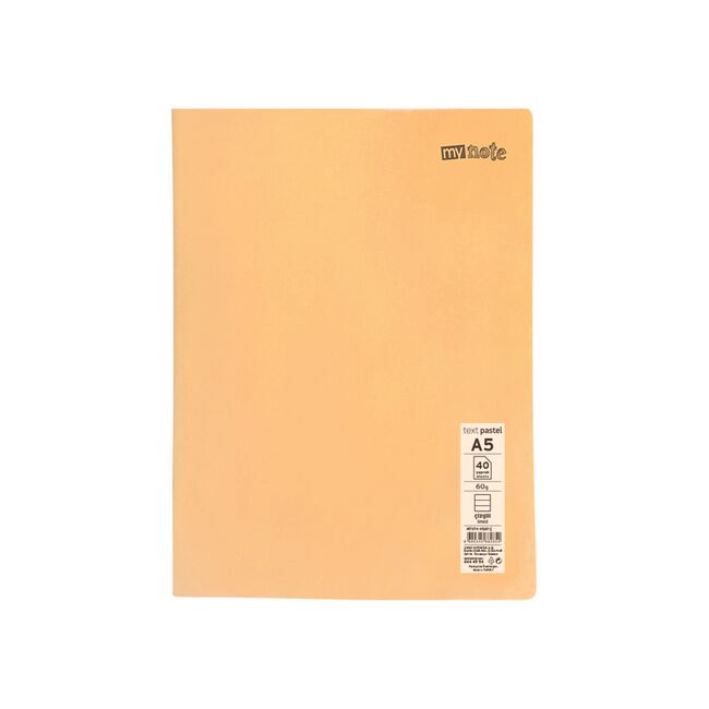 Caiet capsat Mynote, format A5, 40 file offset 60 g/mp, liniatura dictando, coperta PP pastel, mix de 8 culori BPTCCI0002142