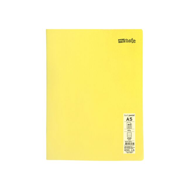 Caiet capsat Mynote, format A5, 40 file offset 60 g/mp, liniatura dictando, coperta PP pastel, mix de 8 culori BPTCCI0002142
