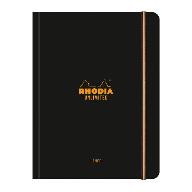 Caiet cu elastic A5+ Rhodia Unlimited, 60 file, dictando, negru BPTCCF1189795