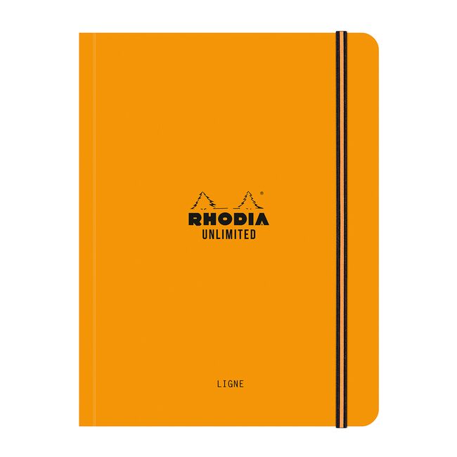 Caiet cu elastic A5+ Rhodia Unlimited, 60 file, dictando, portocaliu BPTCCF1189788