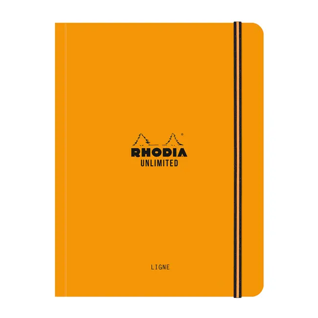 Caiet cu elastic A5+ Rhodia Unlimited, 60 file, dictando, portocaliu BPTCCF1189788