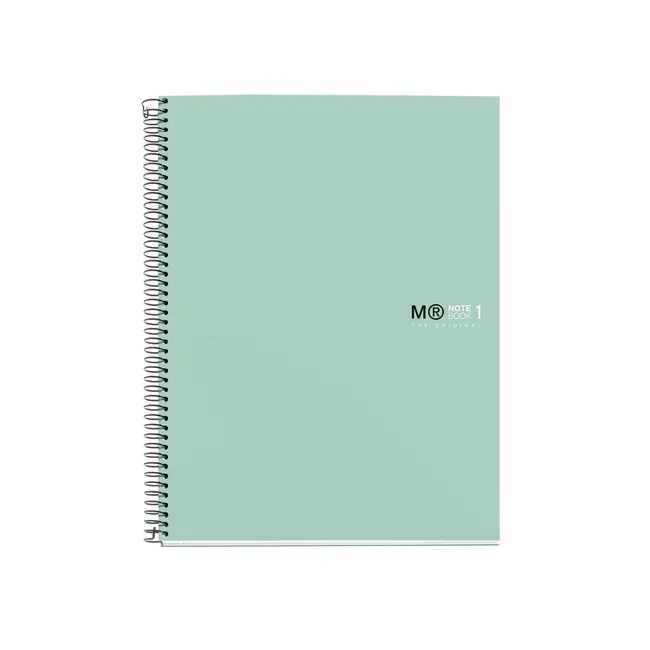 Caiet cu spira  Miquelrius Original, A4, matematica, 80 file, coperta cu tratament antiviral si antibacterian, aqua BPTCMQ046579