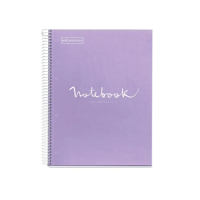 Caiet cu spira Miquelrius Emotions, A4, liniatura punctata, 80 file, coperta carton dur plastifiat, lavanda BPTCMQ047002
