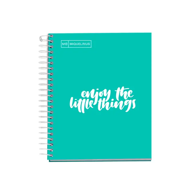 Caiet cu spira Miquelrius Messages, A5, matematica, 100 file, coperta carton dur plastifiat, turcoaz BPTCMQ046563