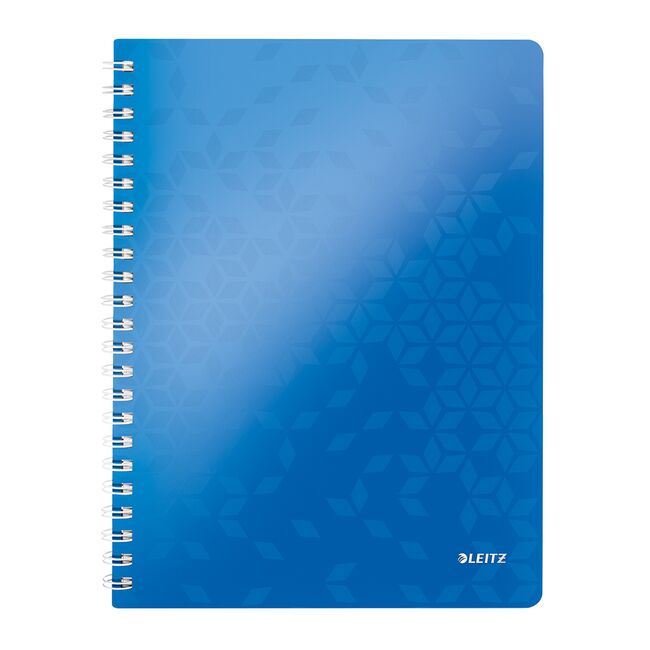 Caiet de birou Leitz WOW, PP, A4, cu spira, matematica, albastru metalizat BPTCSL020202