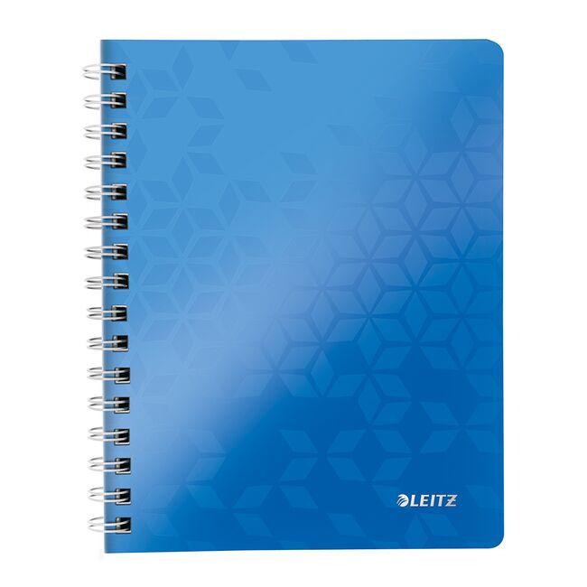 Caiet de birou Leitz WOW, PP, A5, cu spira, dictando, albastru metalizat BPTCSL020702