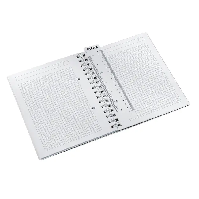 Caiet de birou Leitz WOW, PP, A5, cu spira, matematica, mov metalizat BPTCSL020806
