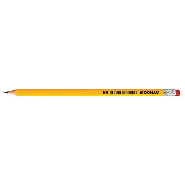 Creion grafit HB cu radiera Donau, corp galben BPTCDN751110
