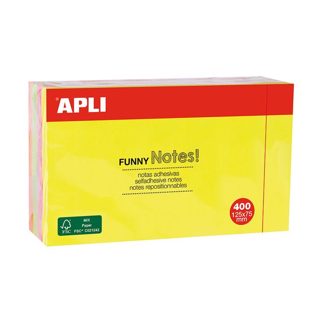 Cub notite autoadezive colorate Apli 12x7.5 cm, 400 file BPTCAL13438