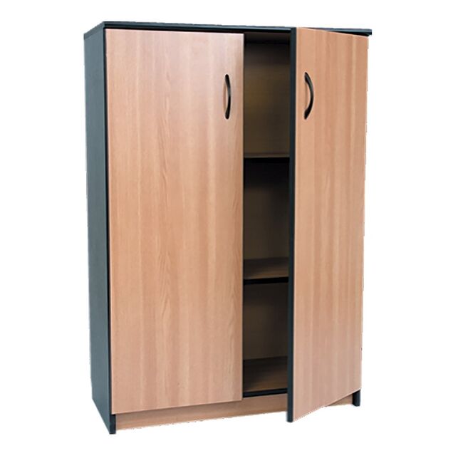 Dulap mediu Office Line, PAL, stejar/negru, 80x36x115 cm BPTCOF3286