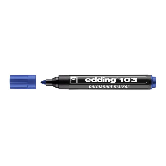 Marker Edding 103 permanent, varf rotund 1.5-3mm, albastru BPTCED103003