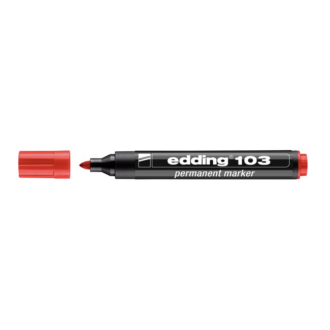 Marker Edding 103 permanent, varf rotund 1.5-3mm, rosu BPTCED103002