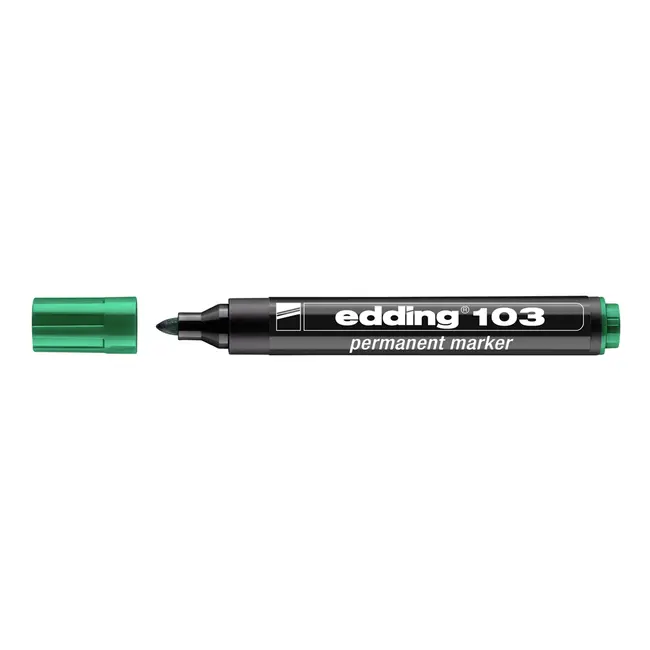 Marker Edding 103 permanent, varf rotund 1.5-3mm, verde BPTCED103004