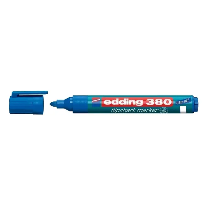 Marker Edding 380 pentru flipchart, varf rotund, 1.5-3 mm, albastru BPTCED380003