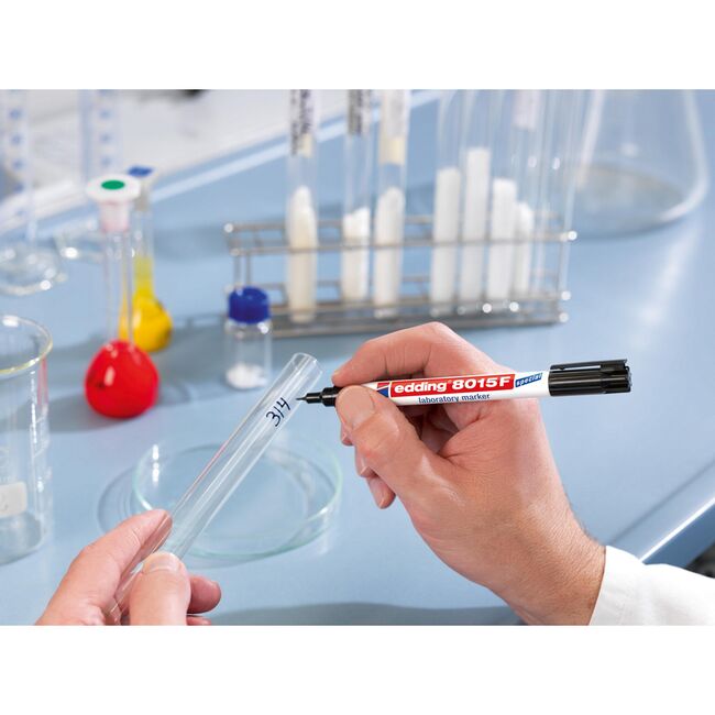 Marker Edding 8015 pentru laborator, varf 0.75 mm, negru BPTCED048015