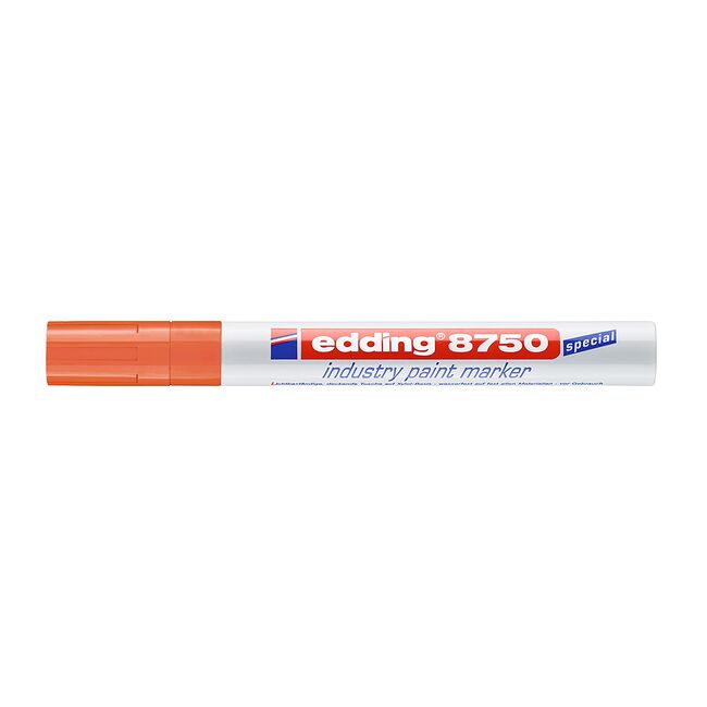 Marker Edding 8750, cu vopsea, corp metalic, varf rotund 2-4mm,portocaliu BPTCED87506