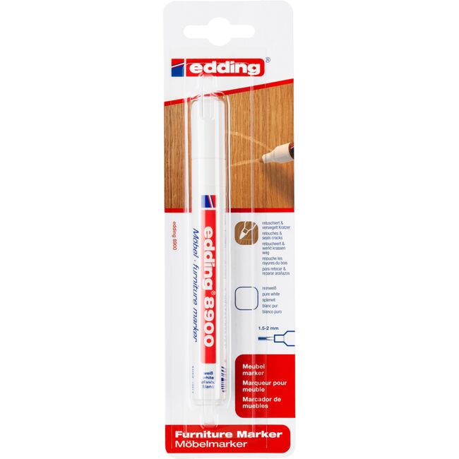 Marker Edding 8900 pentru retusuri mobilier lemn, alb BPTCED890013