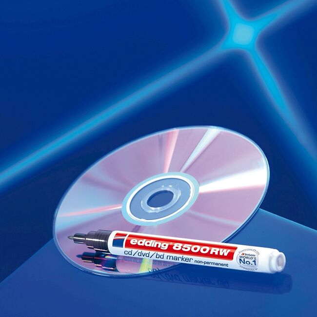 Marker nepermanent Edding CD 8500, varf rotund, 1 mm, negru BPTCED8500