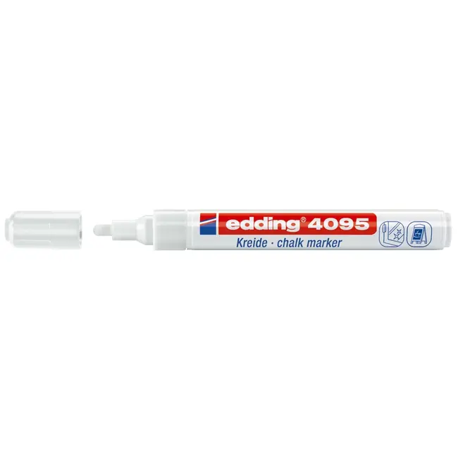 Marker pentru sticla Edding 4095, varf 2-3 mm, alb BPTCED040959