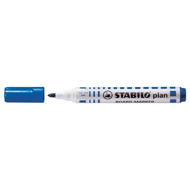 Marker pentru tabla Stabilo Plan 64, varf rotund, 2.5-3.5mm, albastru BPTCSW6412