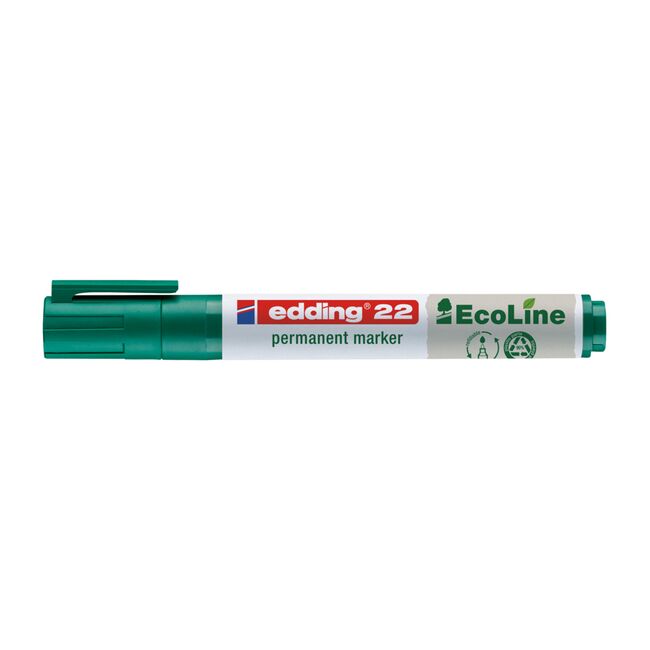 Marker permanent Edding 22 Ecoline, corp plastic, varf tesit 1-5 mm, verde BPTCED000314