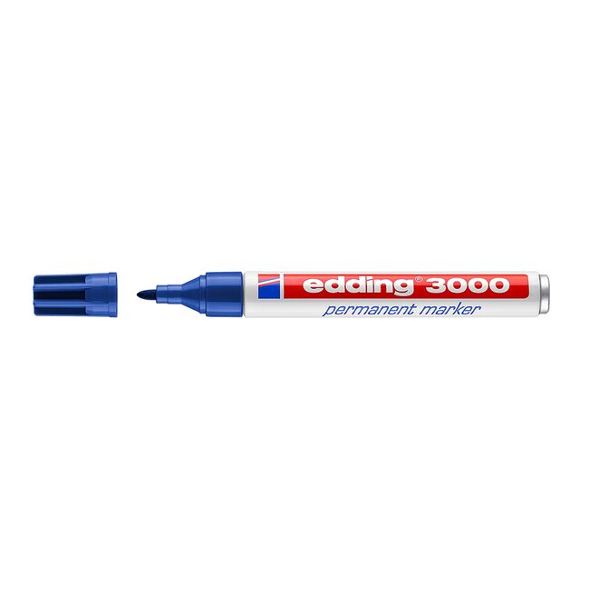 Marker permanent Edding 3000, varf 1.5-3 mm, albastru BPTCED30003