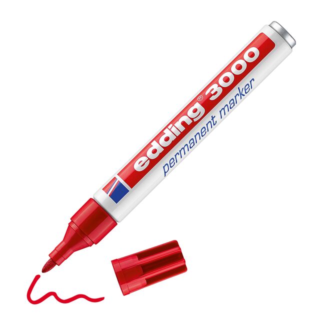 Marker permanent Edding 3000, varf 1.5-3 mm, rosu BPTCED30002