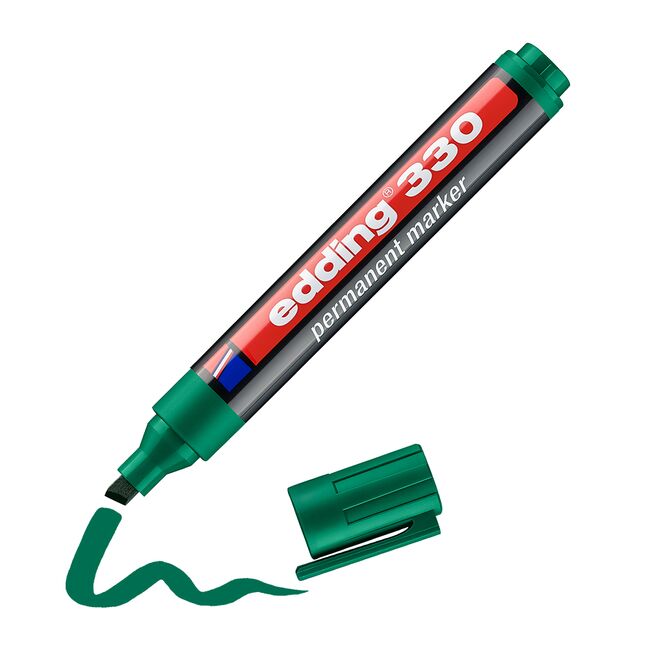 Marker permanent Edding 330, varf retezat 1-5 mm, verde BPTCED3304
