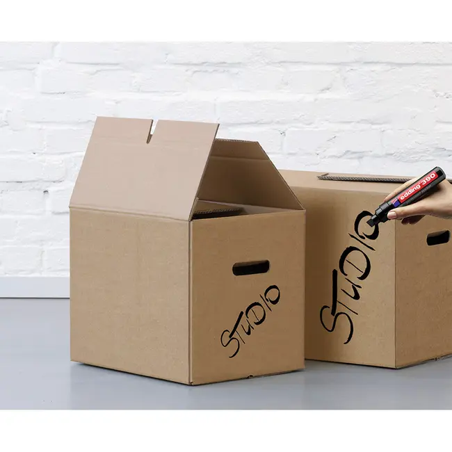 Marker permanent Edding 390, corp plastic, varf retezat 4-12 mm, negru BPTCED3901