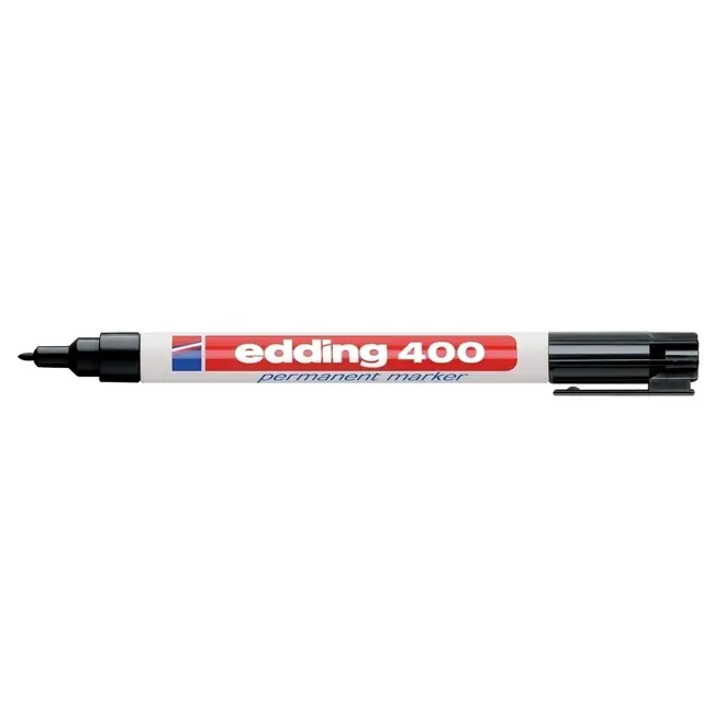 Marker permanent Edding 400, corp plastic, varf rotund, 1 mm, negru BPTCED4001