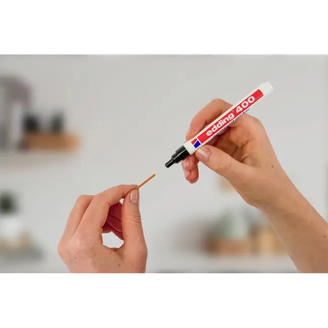 Marker permanent Edding 400, corp plastic, varf rotund, 1 mm, negru BPTCED4001