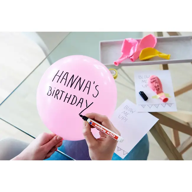 Marker permanent Edding 400, corp plastic, varf rotund, 1 mm, rosu BPTCED4002