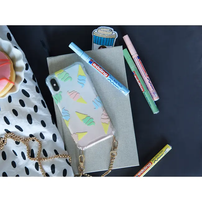 Marker permanent Edding 751 cu vopsea, corp metalic, varf rotund, 1-2 mm, portocaliu BPTCED751006