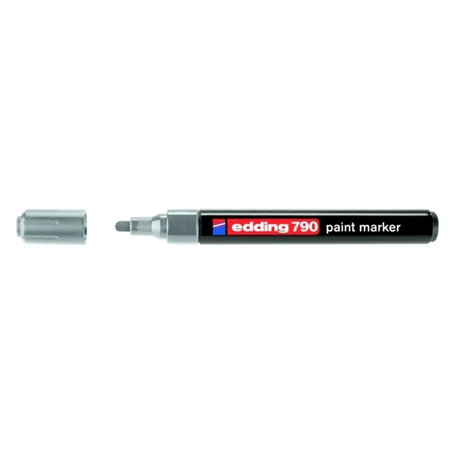 Marker permanent Edding 790, cu vopsea, corp plastic, varf rotund, 2-3 mm, argintiu BPTCED79054