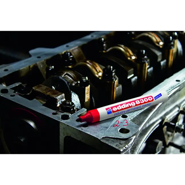 Marker permanent Edding 8300 Industrial, corp metalic, varf rotund, 1.5-3 mm, negru BPTCED083001