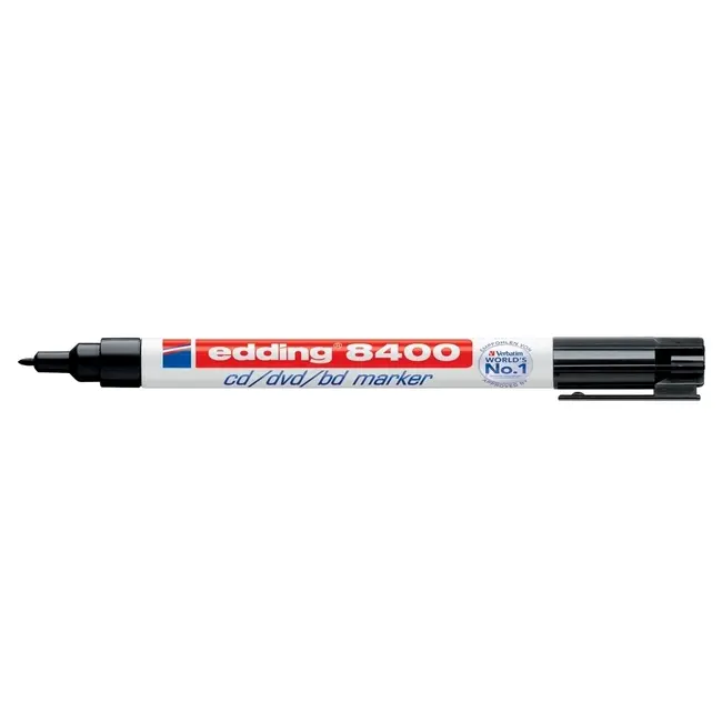 Marker permanent Edding 8400, pentru CD/DVD/BD, corp plastic, varf rotund, 0.75 mm, negru BPTCED8400