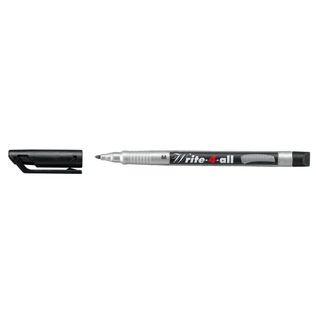 Marker permanent Stabilo, Write-4-All, corp plastic, varf rotund, 1 mm, negru BPTCSW131411