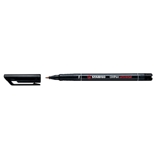 Marker permanent Stabilo Universal OHP 842, corp plastic, varf rotund, 0.7 mm, negru BPTCSW84141