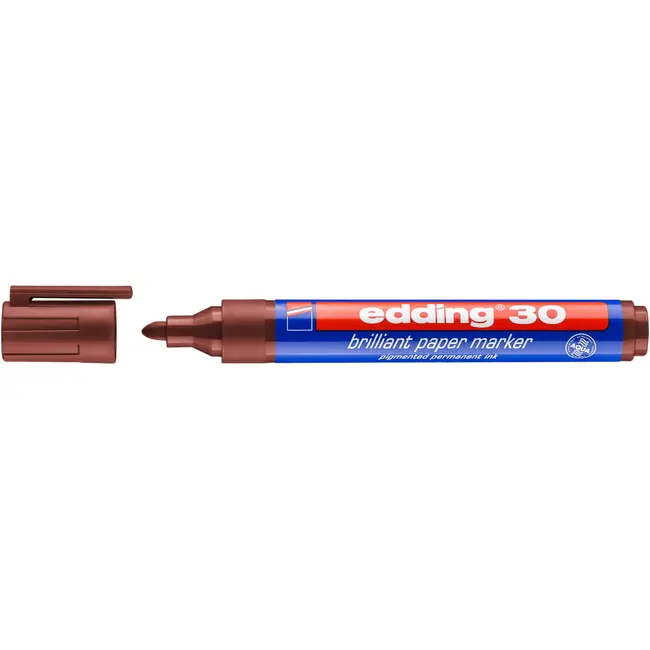 Marker permanent edding 30, corp plastic, varf rotund, 1.5-3 mm, maro BPTCED300007
