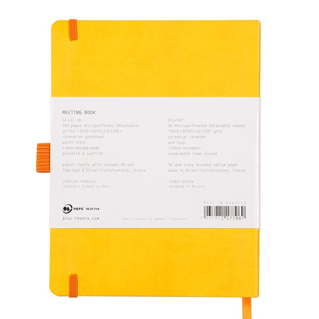 Meeting Book A5+ Rhodiarama, 80 file, galben BPTCCF1177969