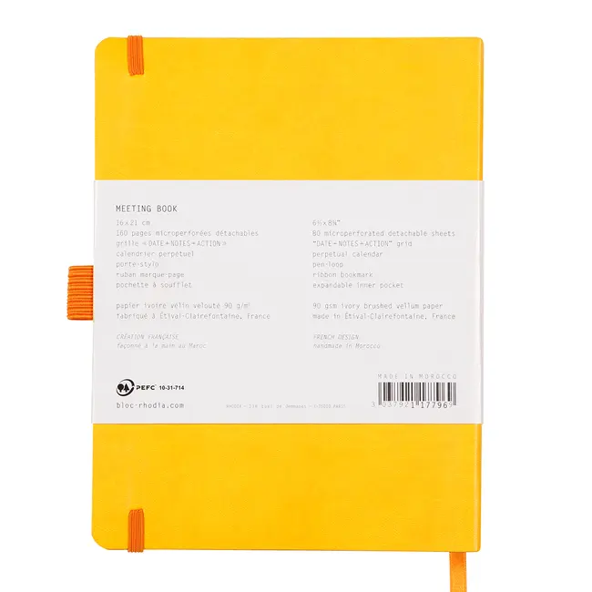 Meeting Book A5+ Rhodiarama, 80 file, galben BPTCCF1177969