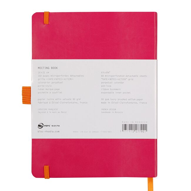 Meeting Book A5+ Rhodiarama, 80 file, rose BPTCCF1177921