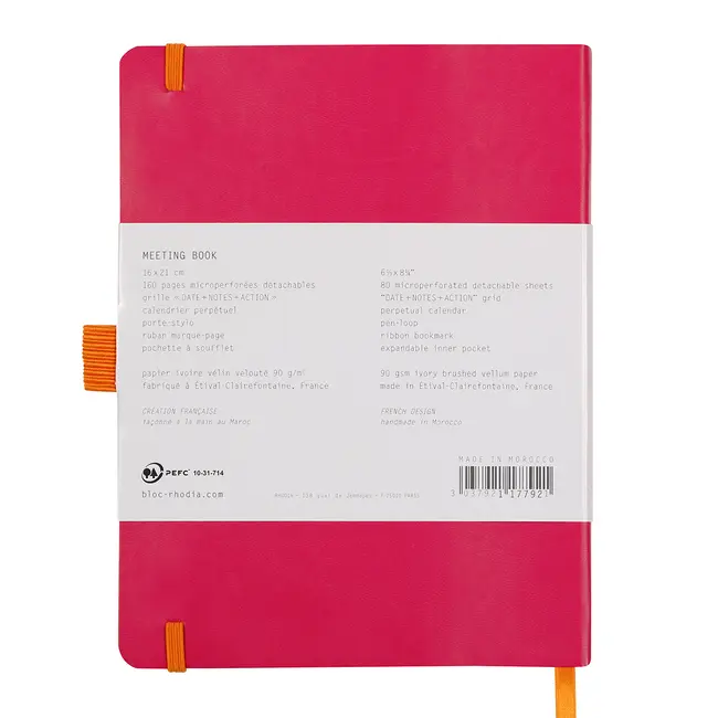 Meeting Book A5+ Rhodiarama, 80 file, rose BPTCCF1177921