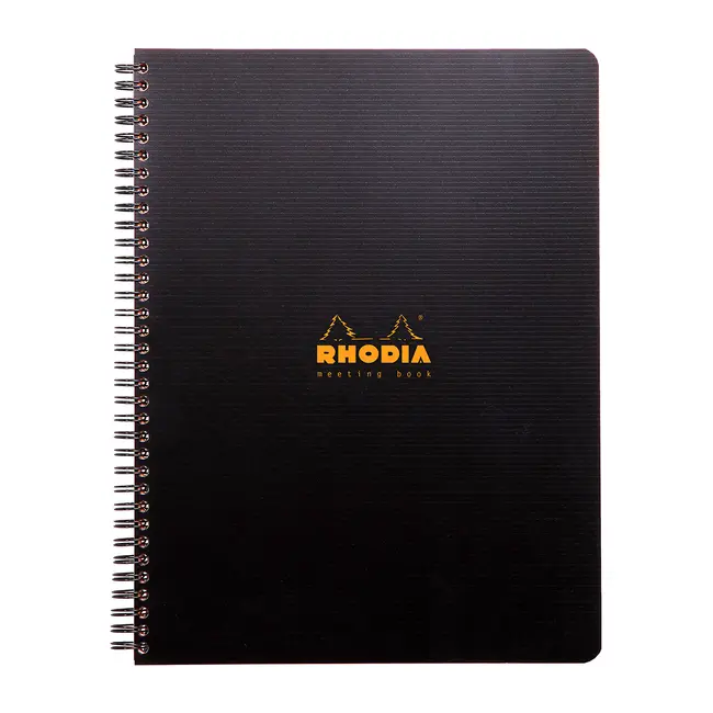 MeetingBook cu spira A4+ Rhodiactive, 80 file, negru BPTCCF1199404