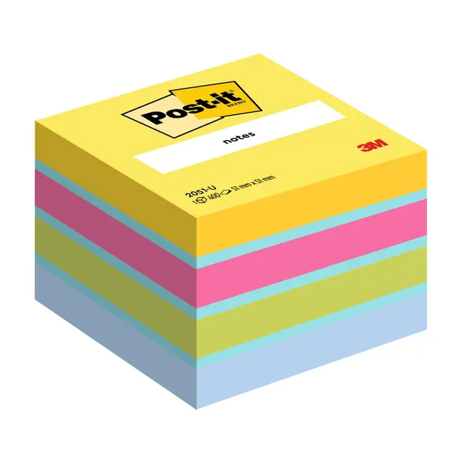 Minicub notite adezive Post-it Ultra, 51 x 51 mm 400 file/cub, 100% PEFC BPTC3M283565