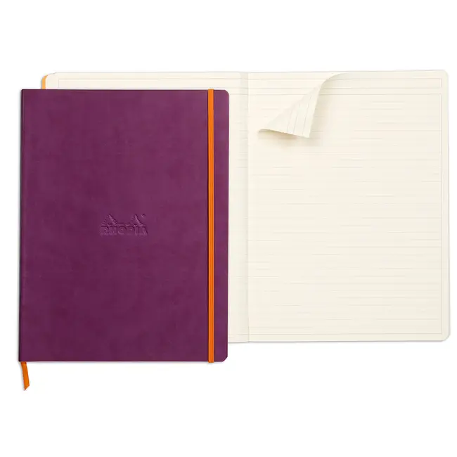 Notebook  A4+ Rhodiarama, 80 file, ivory dictando, mov BPTCCF1177105