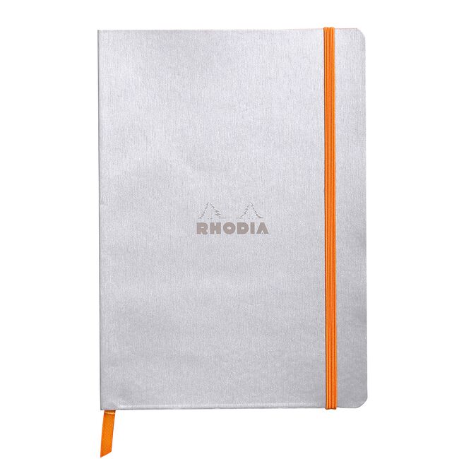 Notebook A5 Rhodiarama, 80 file, ivory, dictando, argintiu BPTCCF1174012