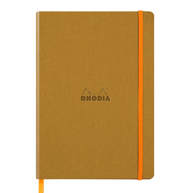 Notebook A5 Rhodiarama, 80 file, ivory, dictando, auriu BPTCCF1173824
