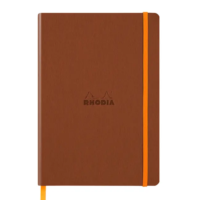 Notebook A5 Rhodiarama, 80 file, ivory, dictando, cupru BPTCCF1173831