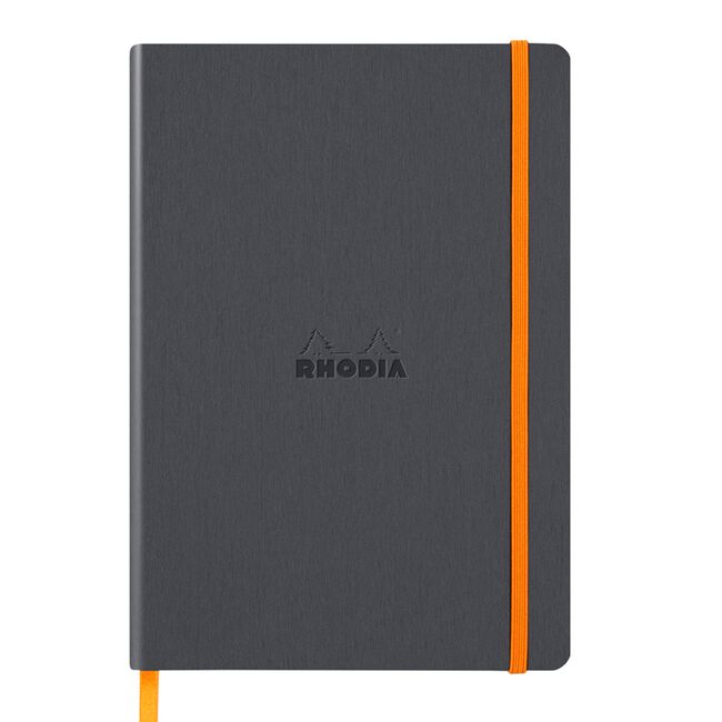 Notebook A5 Rhodiarama, 80 file, ivory, dictando, gri BPTCCF1173855
